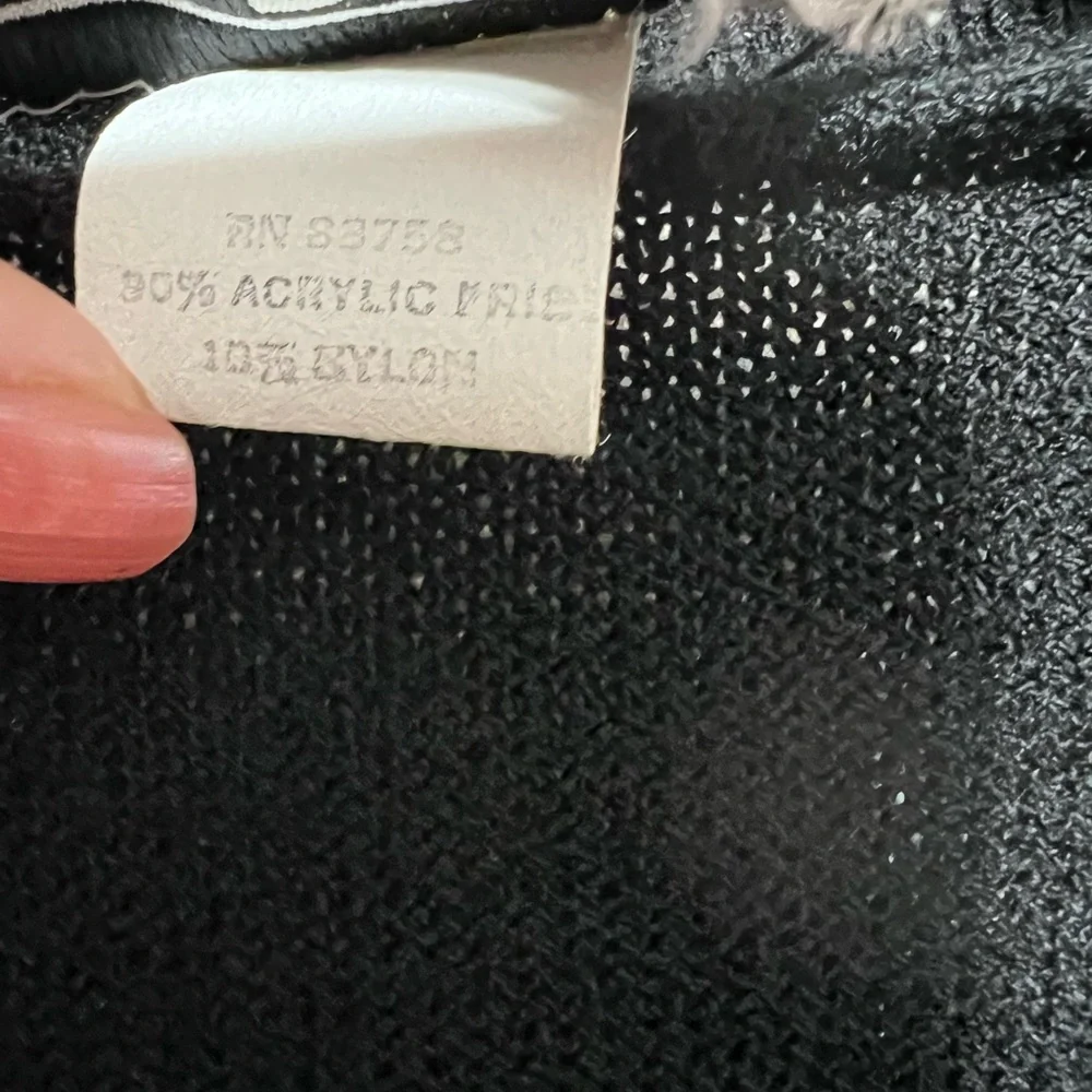 San Reno by Laura Knits Vintage Black Cardigan Sweater  size Large - Picture 5 of 8